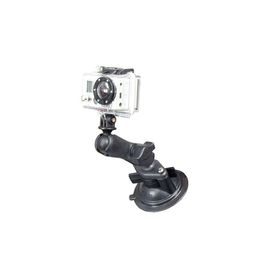 GoPro Mount & Twist Lock Suction Base Set (Standard Arm/Plastic) Suction Cup Diameter 83.8mm Black 1-inch Ball 1 pc.