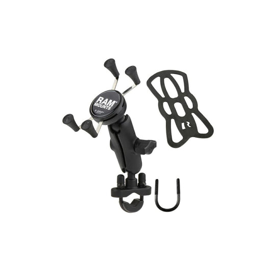 X-Grip (S) & U-Bolt Clamp Base Set (Standard Arm) for φ12.7-31.75mm, Black, 1-inch Ball, 1 pc.
