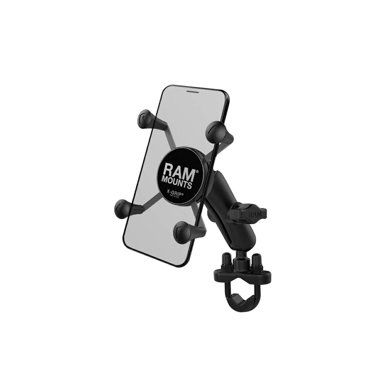X-Grip (S) & U-Bolt Clamp Base Set (Standard Arm) for φ12.7-31.75mm, Black, 1-inch Ball, 1 pc.