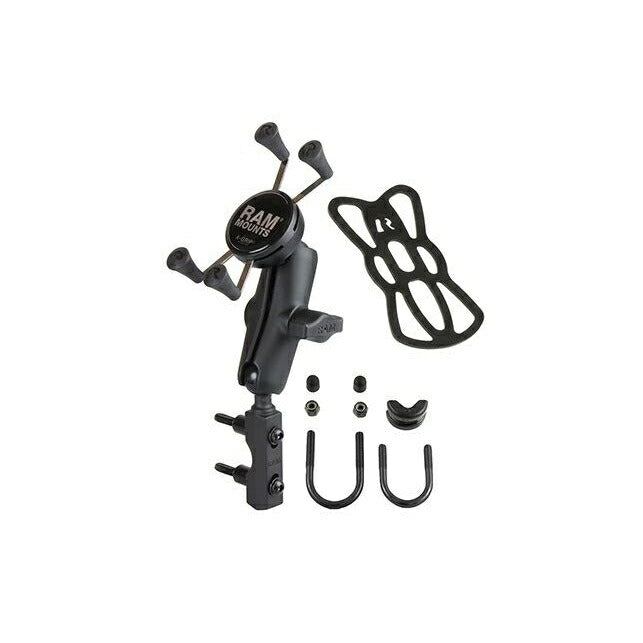 X-Grip (S) & Master Cylinder Clamp Set (Standard Arm) with U-Bolt, Black, 1-inch Ball, 1 Piece