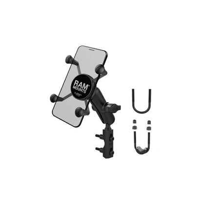 X-Grip (S) & Master Cylinder Clamp Set (Standard Arm) with U-Bolt, Black, 1-inch Ball, 1 Piece