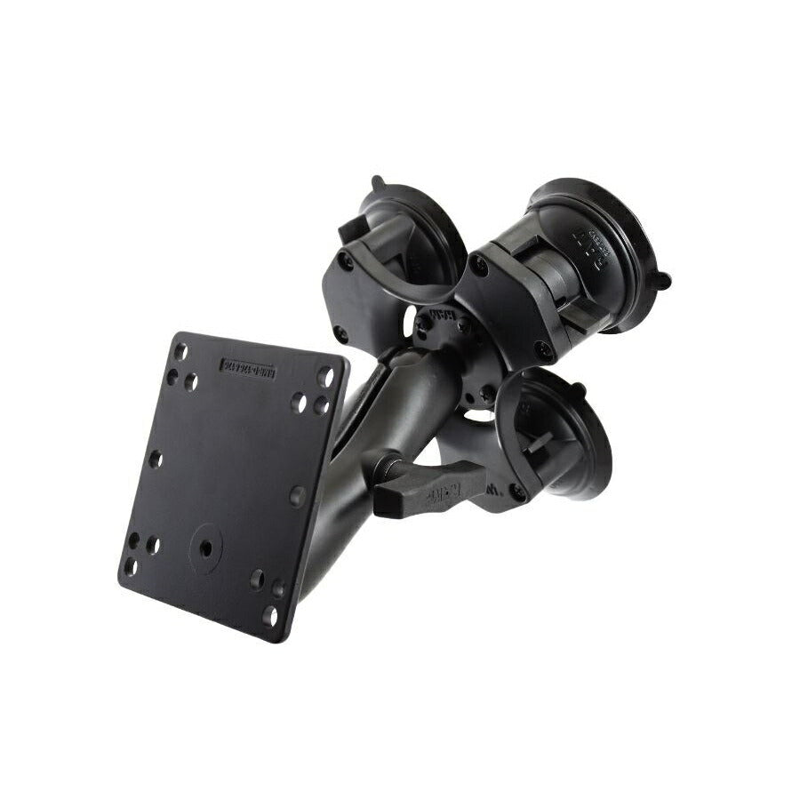 VESA Plate & Triple Suction Base Set (Standard Arm) 100x100mm Black 1.5-inch Ball 1 pc.