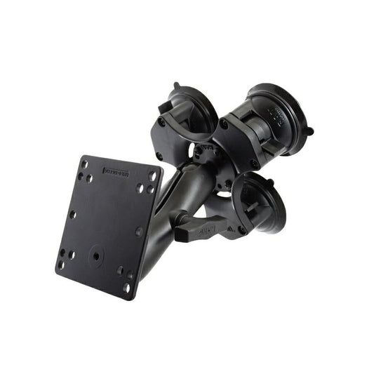 VESAプレート＆トリプルサクションベースセット(標準アーム) 100X100mm ブラック 1.5インチボール 1個入り