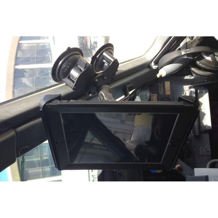 TabTite (for iPad 1st-4th Gen) & Double Suction Base Set (Standard Arm) Suction Cup Diameter 83.8mm Black 1-inch Ball 1 piece