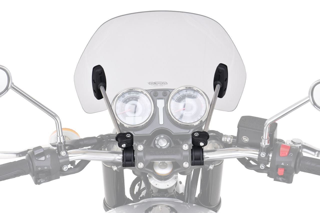 スクリーンセット バーハンマウントキット付 φ22.2/25.4用 カスタム クリア 幅435×長さ490mm 汎用