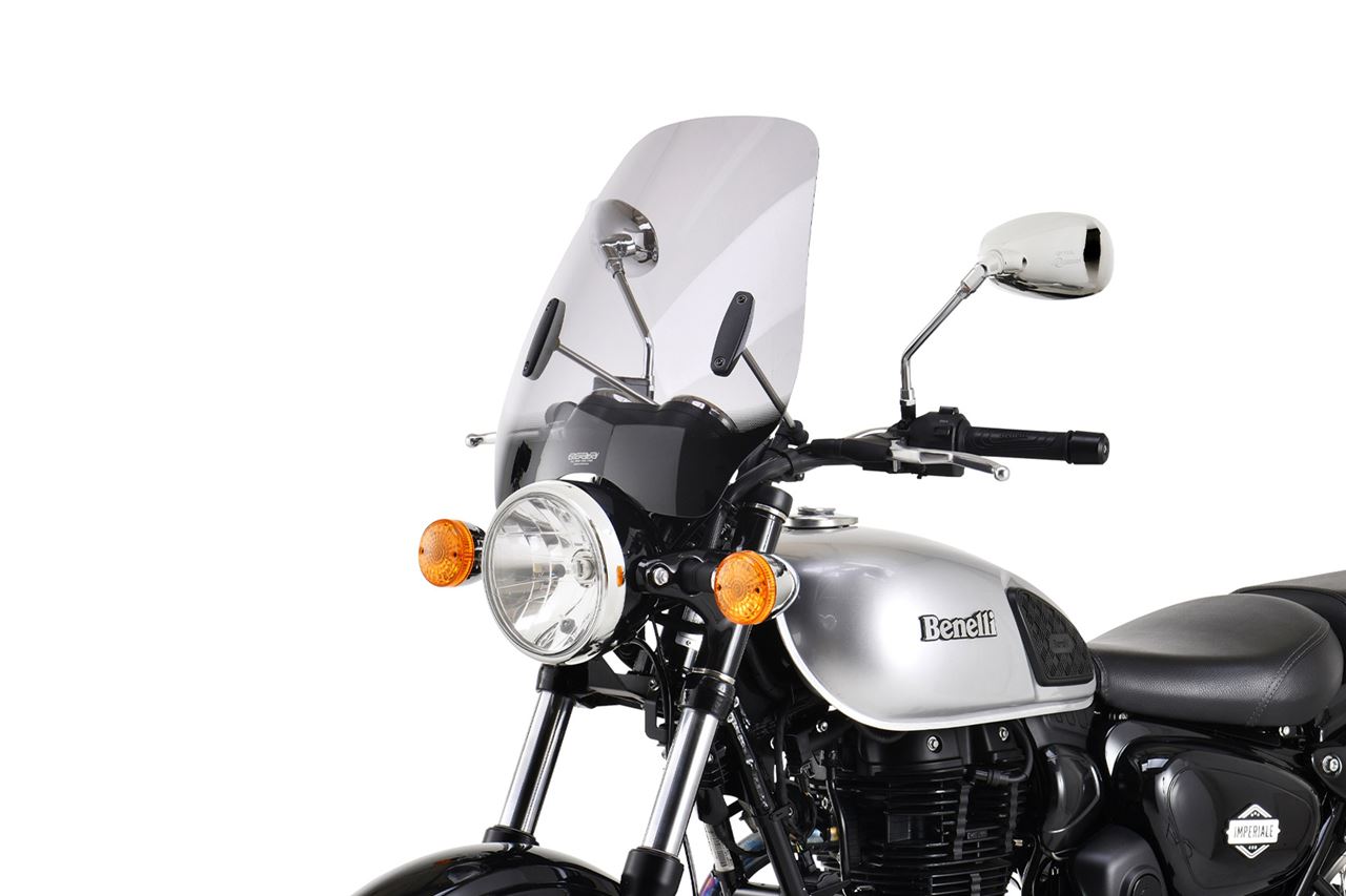 スクリーンセット バーハンマウントキット付 φ22.2/25.4用 ハイウェイ スモーク 幅410×長さ470mm 汎用