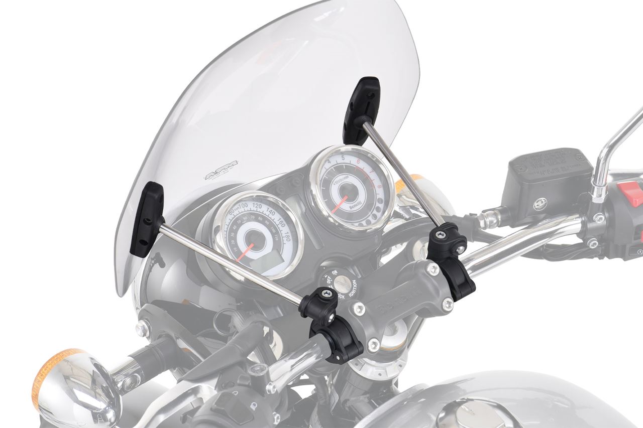 スクリーンセット バーハンマウントキット付 φ22.2/25.4用 ロードクラシック スモーク 幅380×長さ320mm 汎用