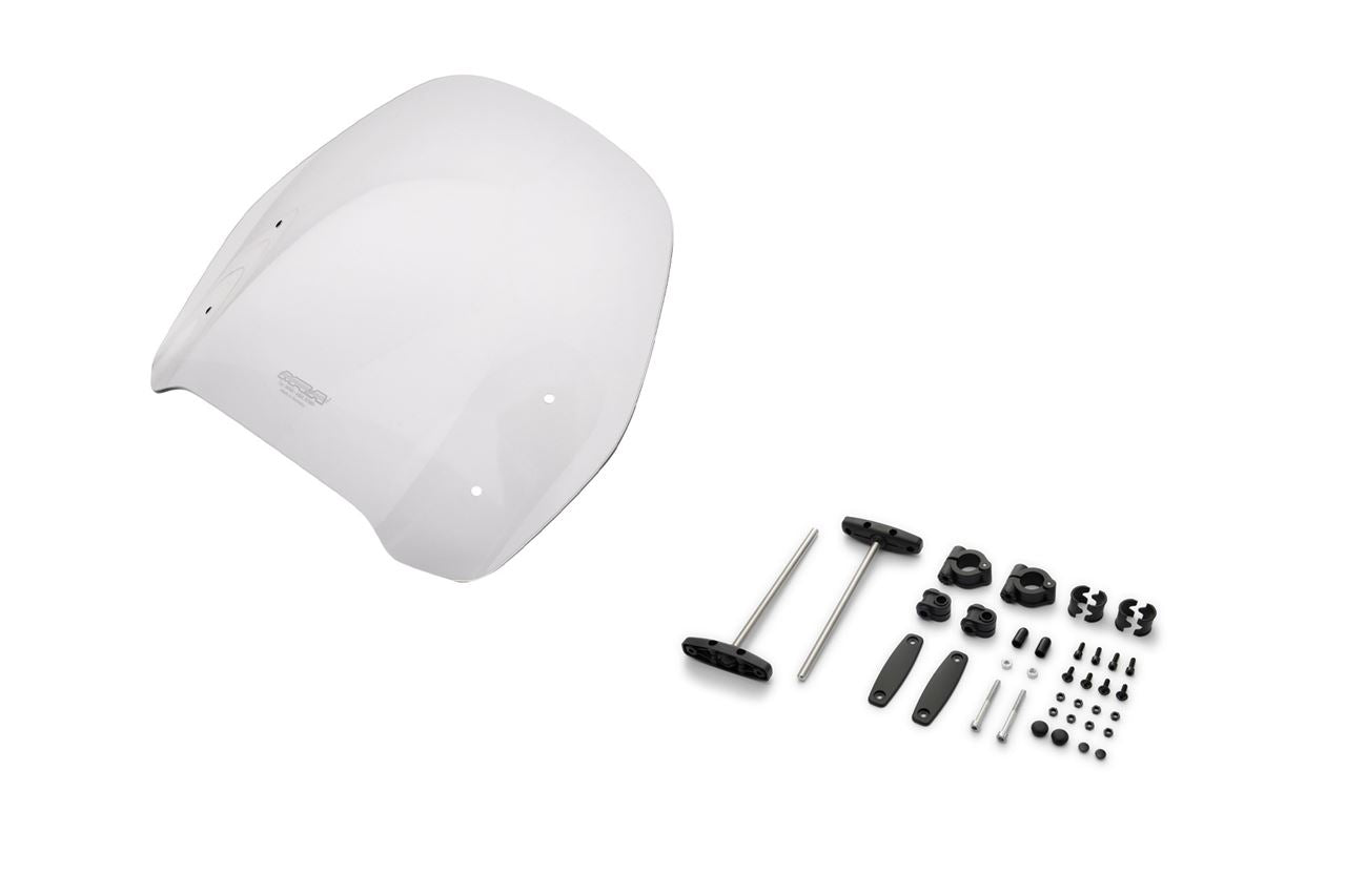 スクリーンセット バーハンマウントキット付 φ22.2/25.4用 ロード スモーク 幅380×長さ295mm 汎用