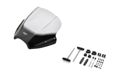 スクリーンセット バーハンマウントキット付 φ22.2/25.4用 スピードスクリーン スモーク 幅400×長さ315mm 汎用