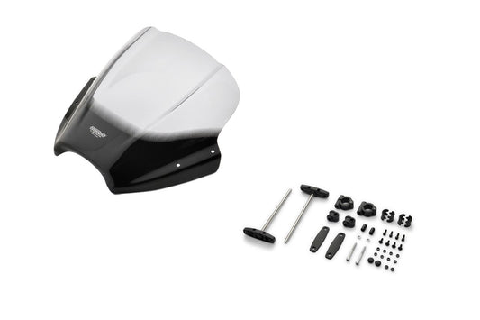 スクリーンセット バーハンマウントキット付 φ22.2/25.4用 スピードスクリーン スモーク 幅400×長さ315mm 汎用