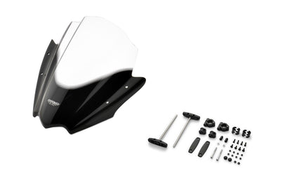 スクリーンセット バーハンマウントキット付 φ22.2/25.4用 レーシングネイキッド クリア 幅380×長さ390mm 汎用