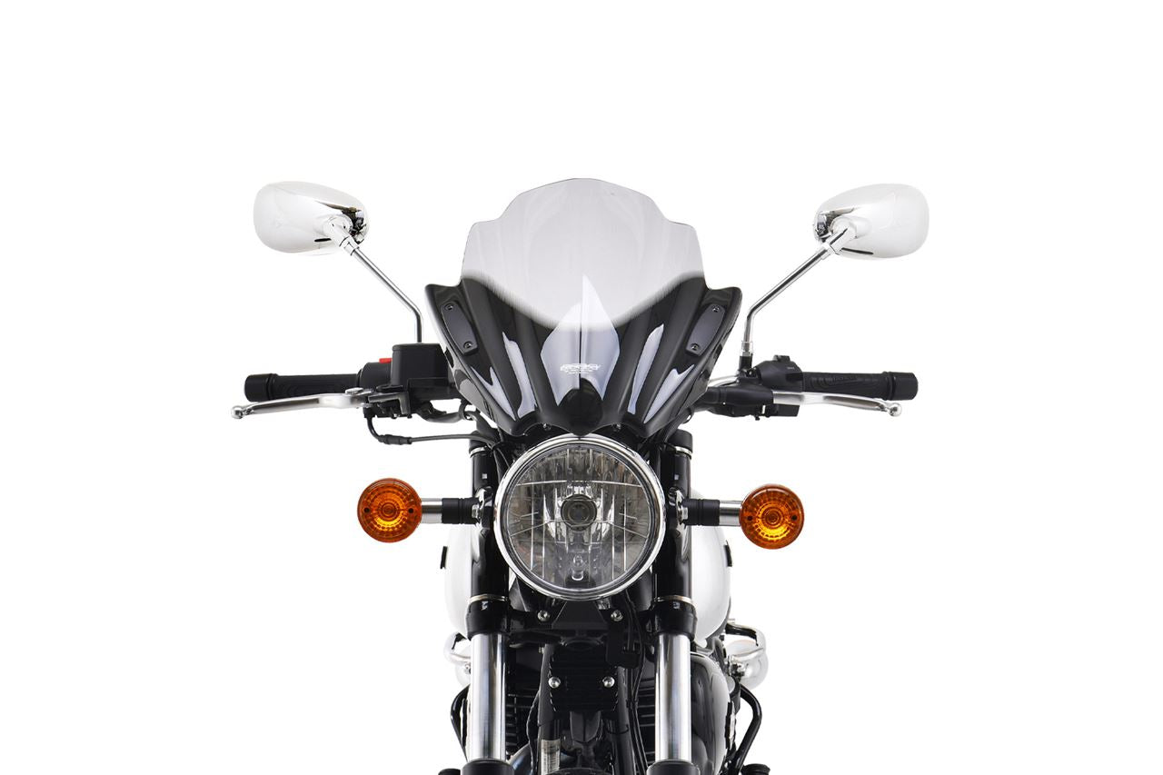 スクリーンセット バーハンマウントキット付 φ22.2/25.4用 レーシングネイキッド クリア 幅380×長さ390mm 汎用