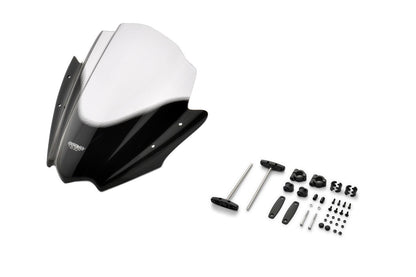 スクリーンセット バーハンマウントキット付 φ22.2/25.4用 レーシングネイキッド スモーク 幅380×長さ390mm 汎用