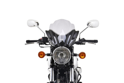 スクリーンセット バーハンマウントキット付 φ22.2/25.4用 レーシングネイキッド スモーク 幅380×長さ390mm 汎用