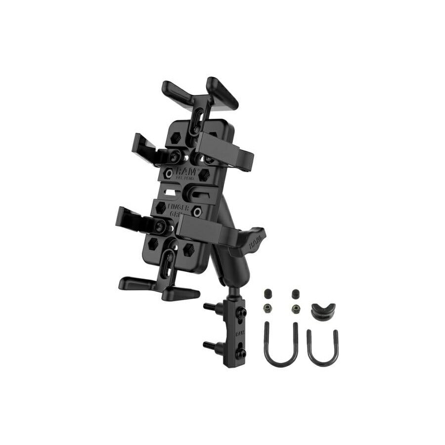 Finger Grip & Master Cylinder Clamp Set (Standard Arm) with U-Bolt, Black, 1-inch Ball, 1 Piece