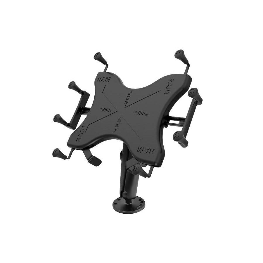X-Grip (XL) & AMPS Round Base Set (Long Arm) for 9-10 inch Tablets, Black, 1 inch Ball, 1 Piece