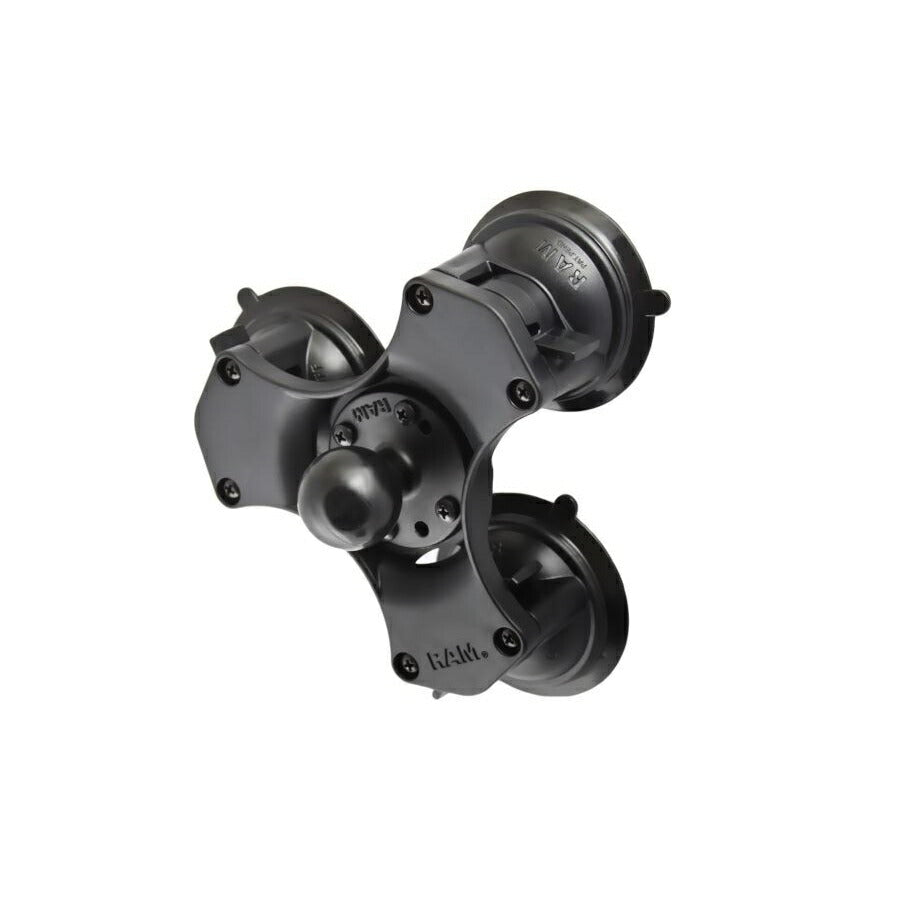 Triple Suction Base, Black, 1.5-inch Ball, 1 pc.