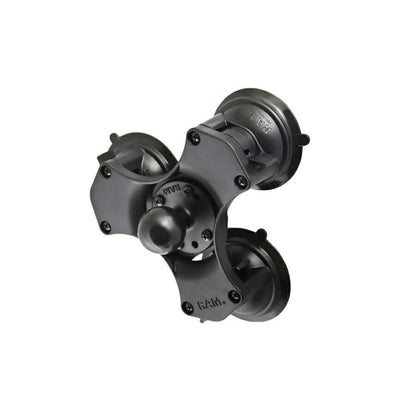 Triple Suction Base, Black, 1.5-inch Ball, 1 pc.