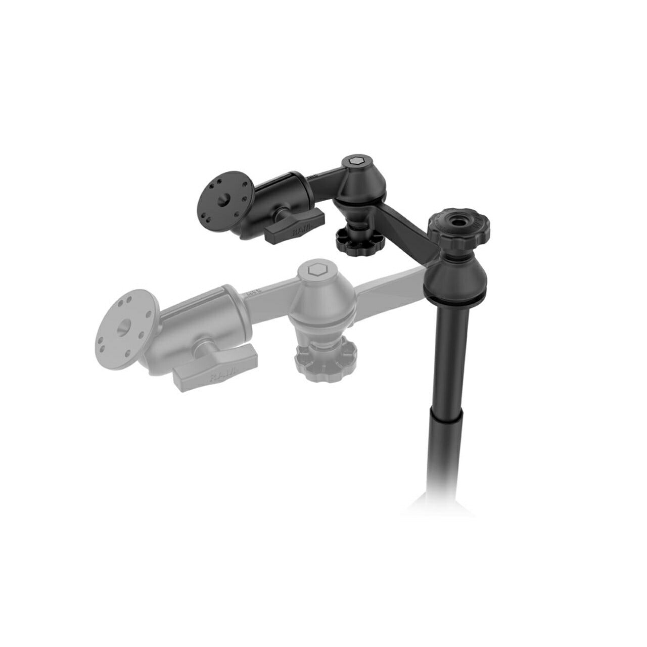 AMPS Round Base & Universal Vehicle Mount Set, Left-Hand Drive, Black, 1.5-inch Ball, 1 Piece