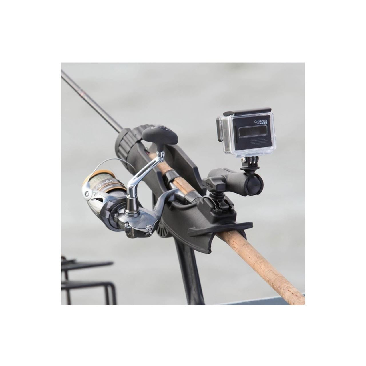 Rod Holder (Rod HD.) & Track Ball Base Set (Ratchet Arm) Black 1 pc.