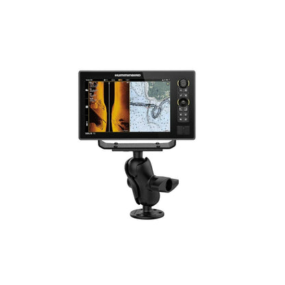 Mounting Plate & Round Base Set (Short Arm) for Humminbird - Black, 2.25 inch ball, 1 pc