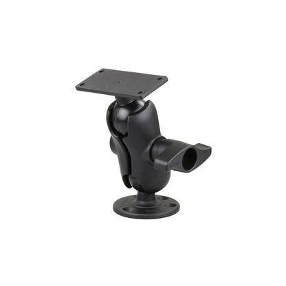 Mounting Plate & Round Base Set (Short Arm) for Humminbird - Black, 2.25 inch ball, 1 pc