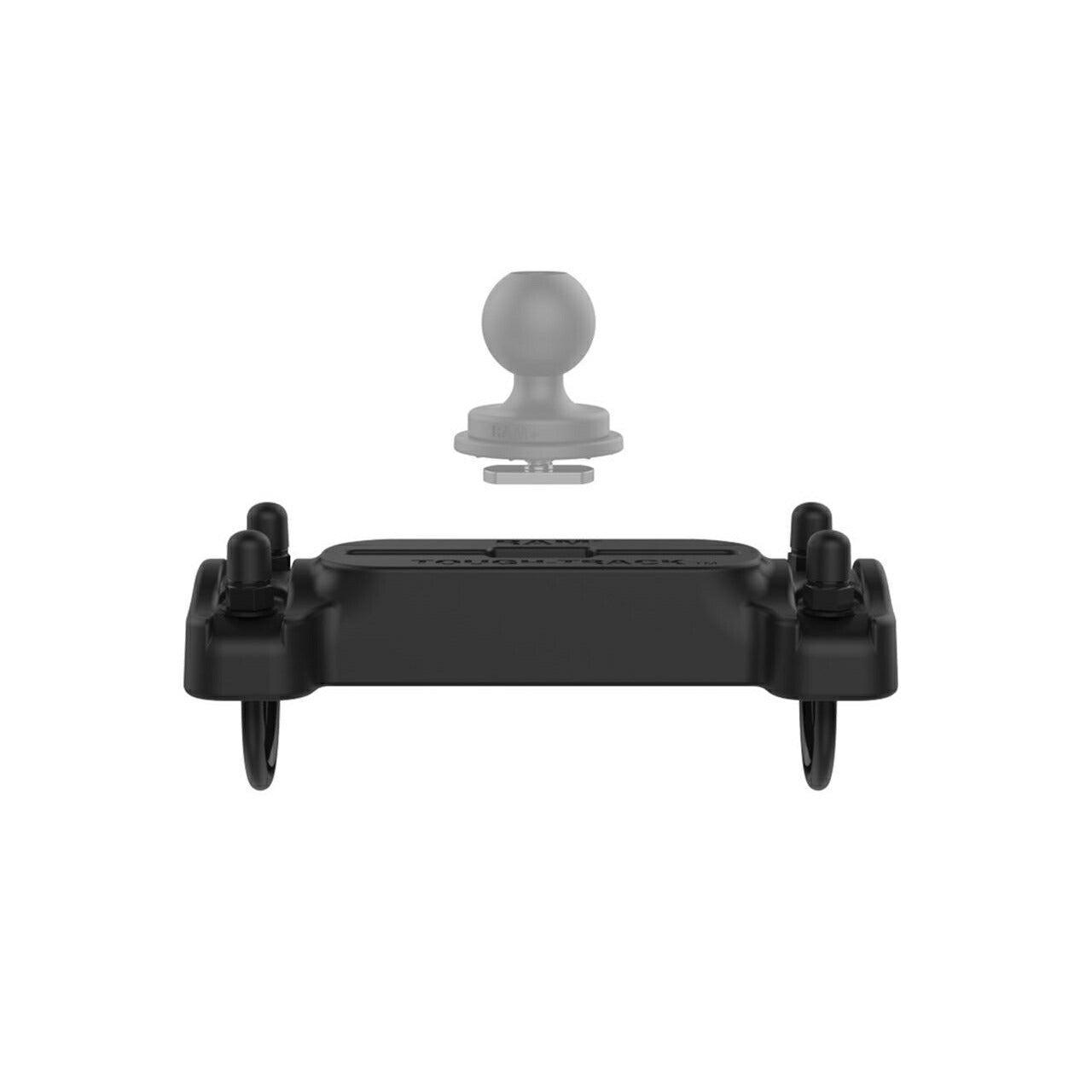 Tough Track Rail (Double U-Clamp) Total Length 17.7cm, compatible with φ31.75-38.1mm, Black, 1 pc.