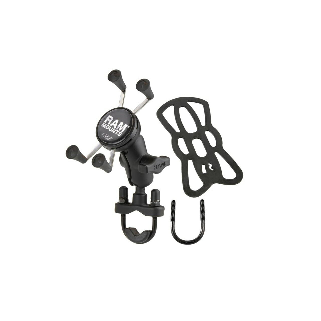 Xグリップ(S)＆U字クランプベースセット(ショートアーム) φ12.7-31.75mm対応 ブラック 1インチボール 1個入り