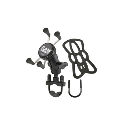 Xグリップ(S)＆U字クランプベースセット(ショートアーム) φ12.7-31.75mm対応 ブラック 1インチボール 1個入り