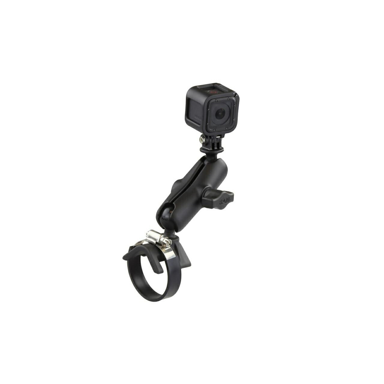GoProマウント＆ベルトクランプベースセット(標準アーム) φ25.4-53.3mm対応 ブラック 1インチボール 1個入り