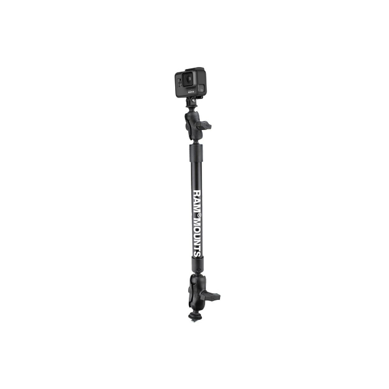 GoPro Mount & Trackball Base Set (Total Length 55.8cm Tough Pole) Black, 1.5-inch Ball, 1 Piece