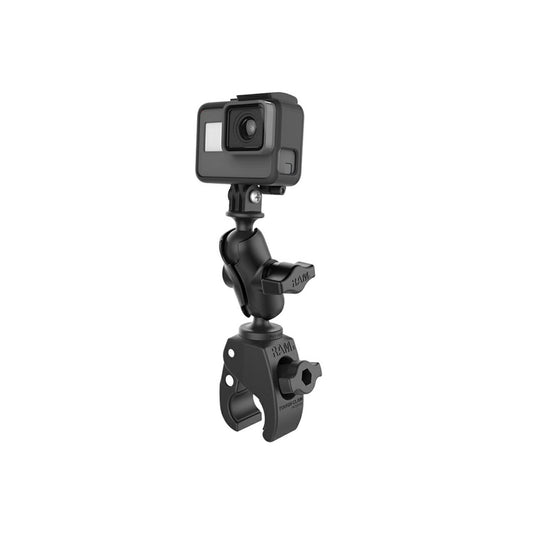 GoProマウント＆タフクロー(S)セット(ショートアーム) φ15.9-28.9mm対応 ブラック 1インチボール 1個入り