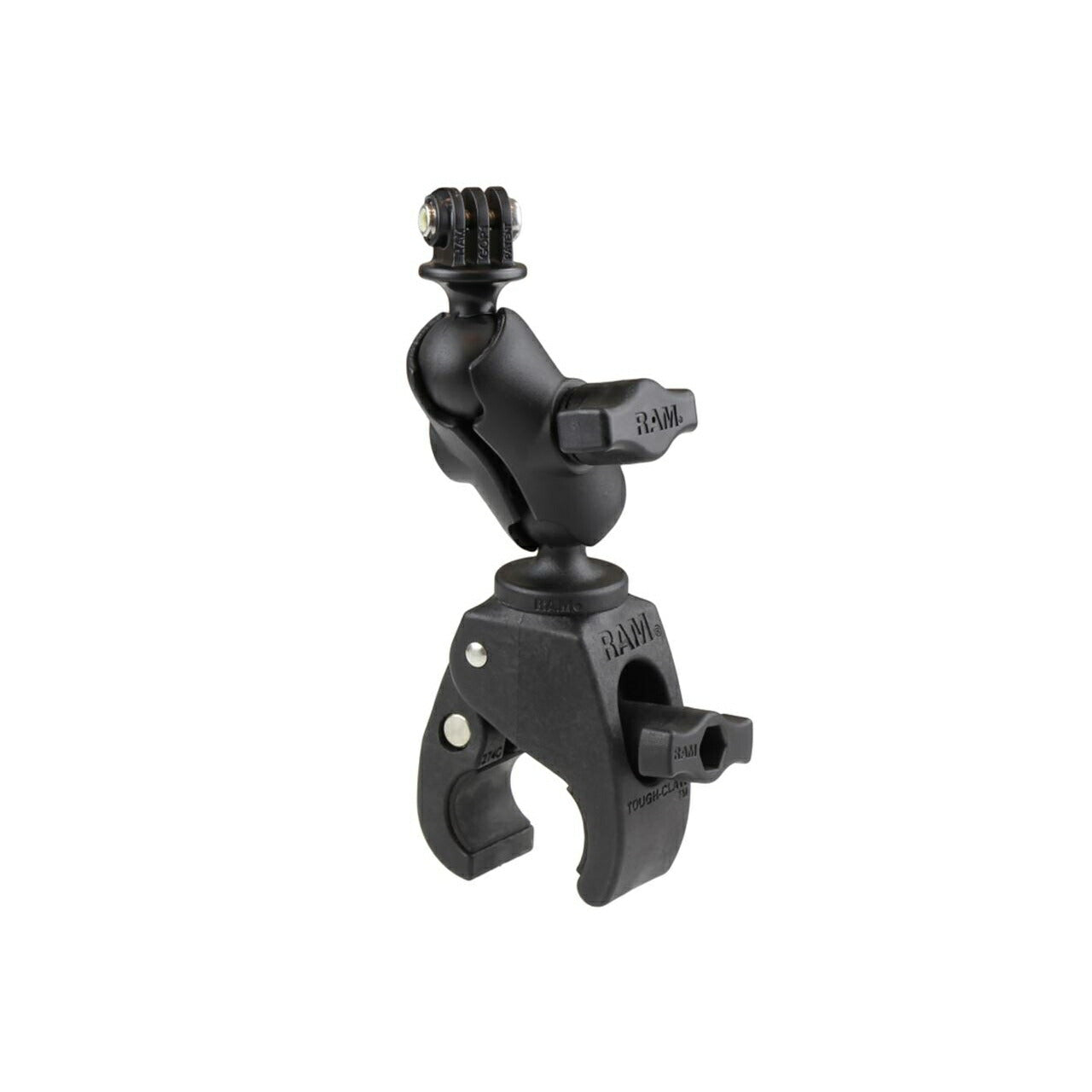 GoProマウント＆タフクロー(S)セット(ショートアーム) φ15.9-28.9mm対応 ブラック 1インチボール 1個入り