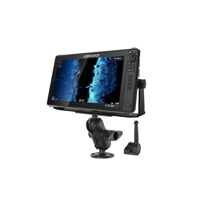 Fish Finder Mount (M) & Round Base Set (Short Arm/Extension Lever) Black 2.25-inch Ball 1 pc.