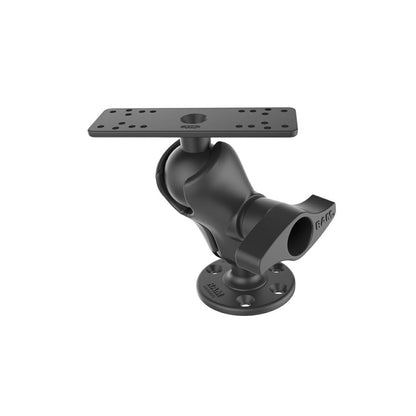 Fish Finder Mount (M) & Round Base Set (Short Arm/Extension Lever) Black 2.25-inch Ball 1 pc.