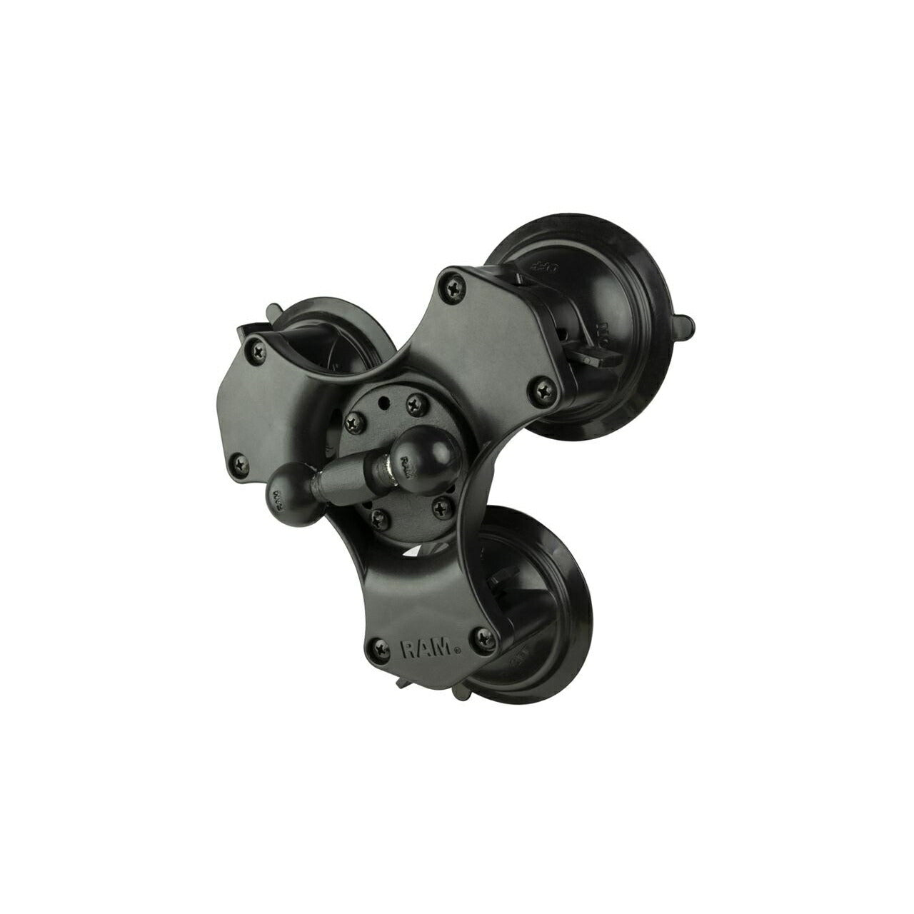 Triple Suction Base (Double Ball) Black 1 Inch Ball 1 piece