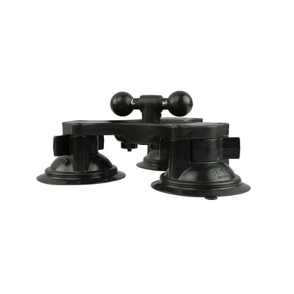Triple Suction Base (Double Ball) Black 1 Inch Ball 1 piece