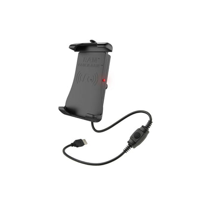 防水ワイヤレス充電クレイドルホルダー テザー付(最大15W出力) ブラック 1インチボール 1個入り