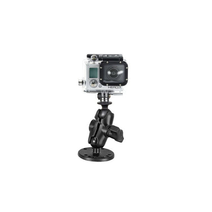 GoProマウント＆ラウンドベースセット(ショートアーム) ブラック 1インチボール 1個入り