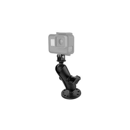 GoProマウント＆ラウンドベースセット(標準アーム) ブラック 1インチボール 1個入り