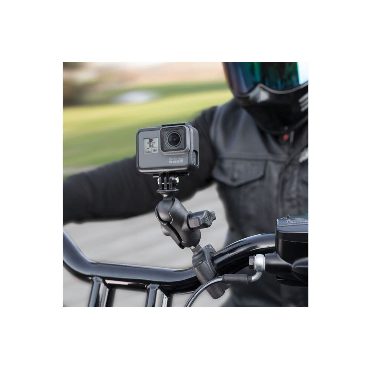 GoPro Mount & Bar Mount Base (M) Set (Short Arm) Compatible with φ19.05-25.4mm Black 1-inch Ball 1 pc.