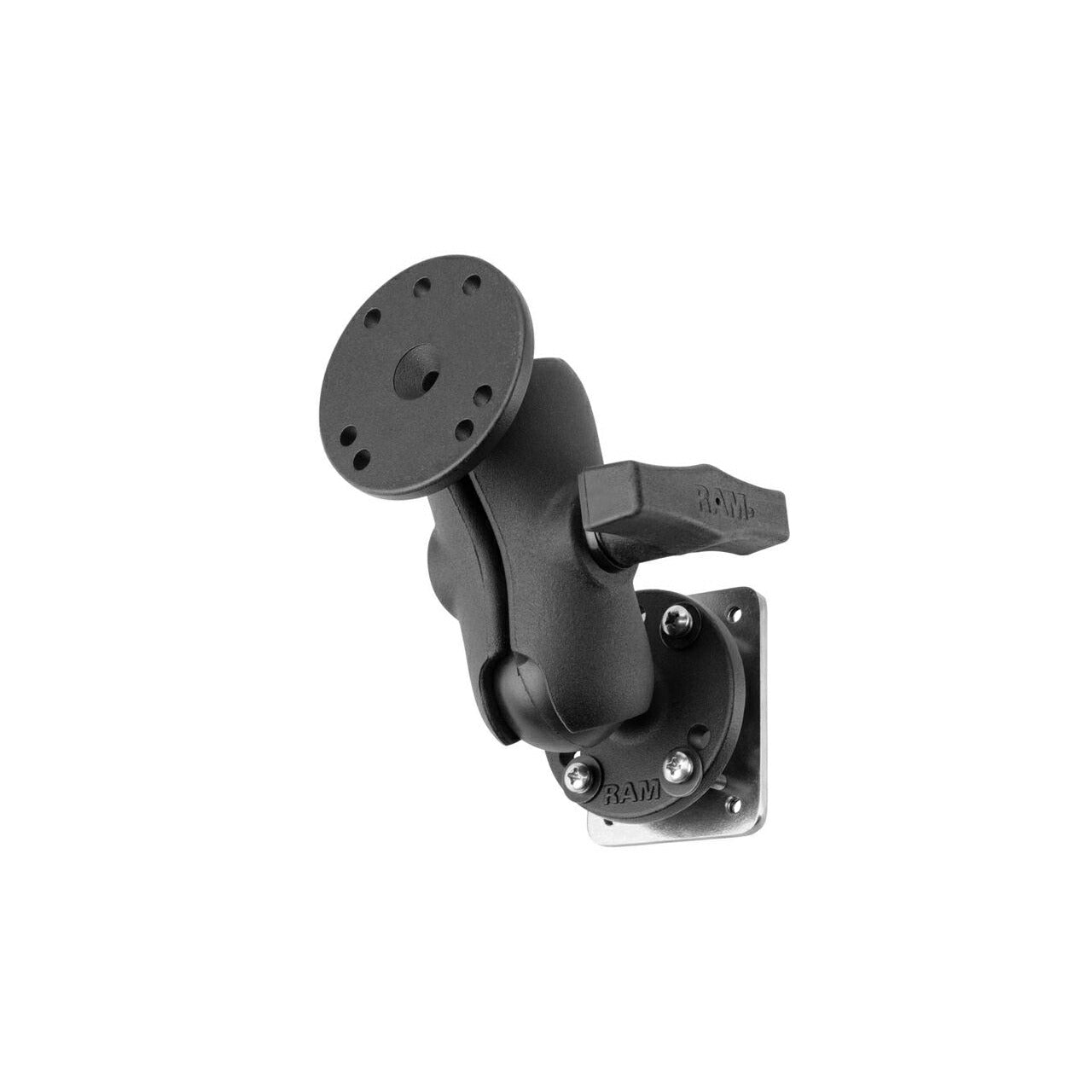 AMPS Round Base & Back Plate Set (Short Arm) Black 1.5-inch Ball 1 pc.