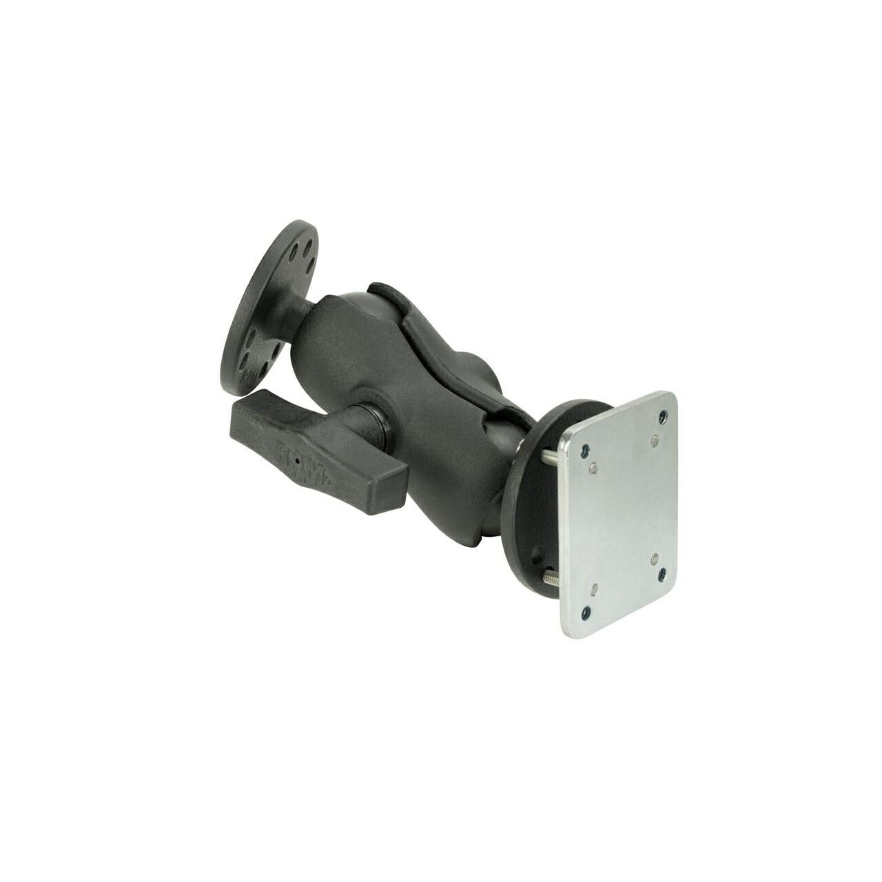 AMPS Round Base & Back Plate Set (Short Arm) Black 1.5-inch Ball 1 pc.