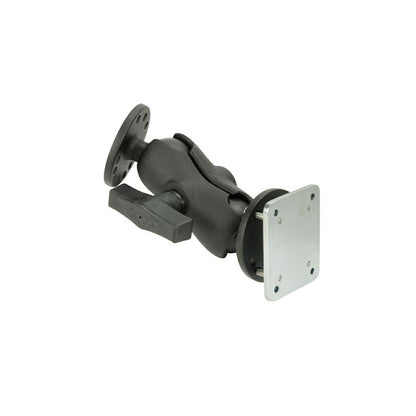 AMPS Round Base & Back Plate Set (Short Arm) Black 1.5-inch Ball 1 pc.