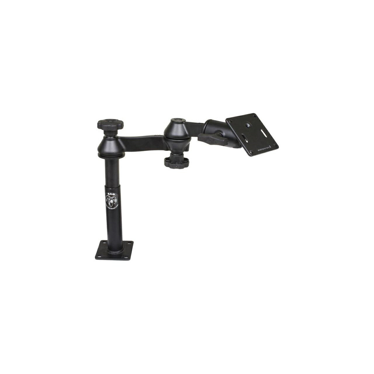 VESAプレート＆101+177mmテレポールセット(ダブルピボット/スイングアーム) 75X75mm ブラック 1.5インチボール 1個入り