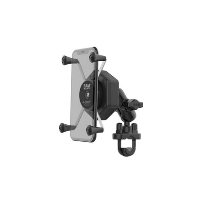 Anti-Vibration X-Grip (M) & U-Bolt Clamp Base Set (Short Arm) Compatible with φ12.7-31.75mm 【Vibe-Safe】 Black 1-inch Ball