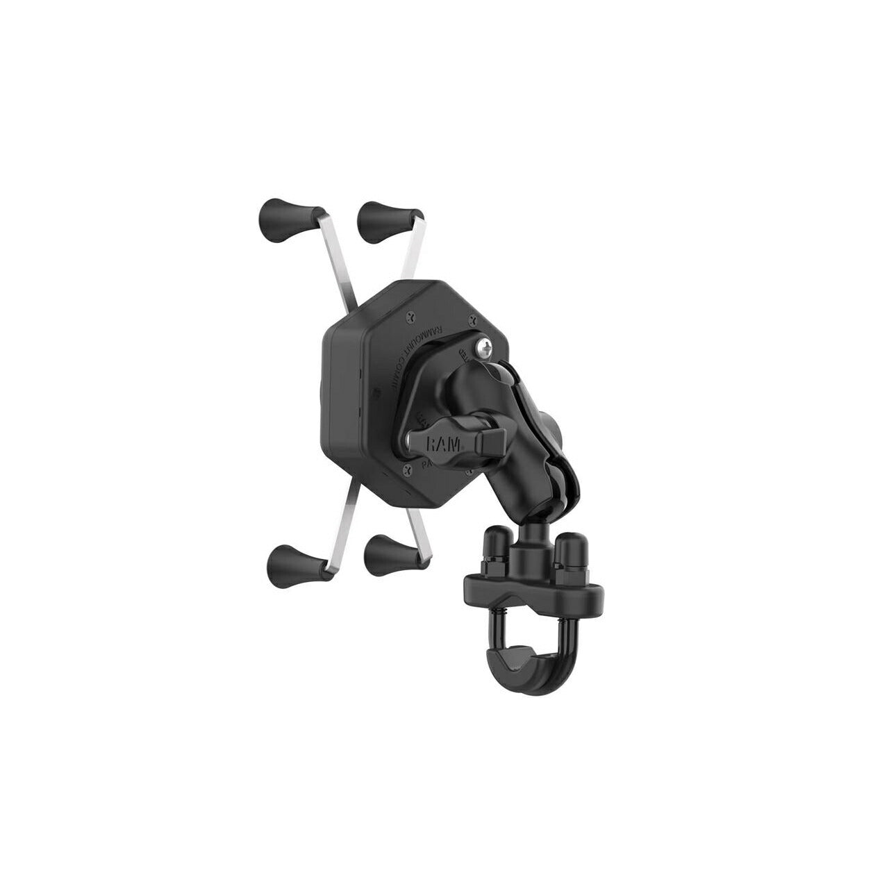 Anti-Vibration X-Grip (M) & U-Bolt Clamp Base Set (Short Arm) Compatible with φ12.7-31.75mm 【Vibe-Safe】 Black 1-inch Ball