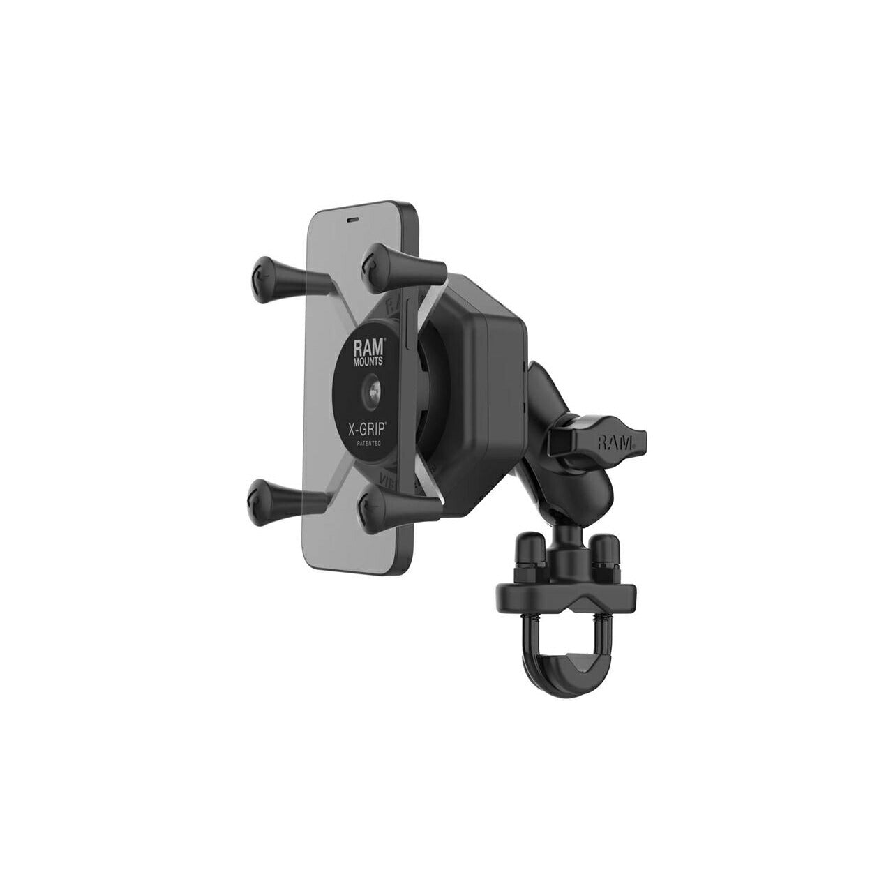 防振Xグリップ(S)＆U字クランプベースセット(ショートアーム) φ12.7-31.75mm対応【Vibe-Safe】 ブラック 1インチボール