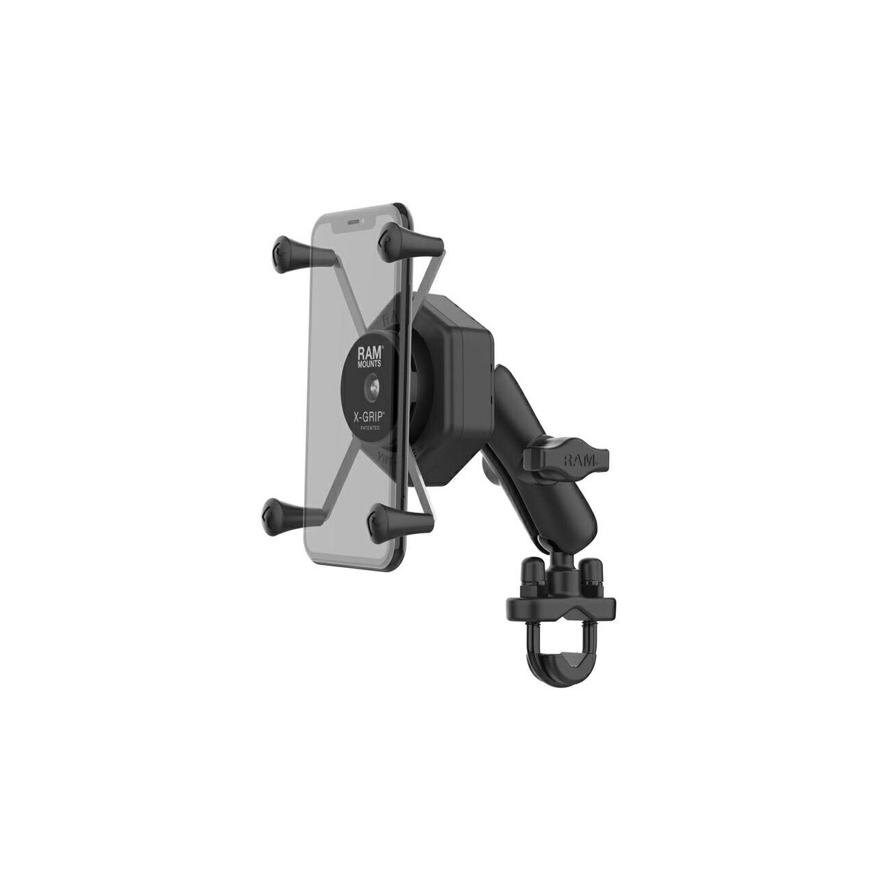 Vibration-Proof X-Grip (M) & U-Bolt Clamp Base Set (Standard Arm) Compatible with φ12.7-31.75mm 【Vibe-Safe】 Black 1-inch Ball