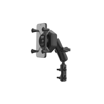 防振Xグリップ(S)＆マスターシリンダークランプセット(標準アーム) U字ボルト付 【Vibe-Safe】 ブラック 1インチボール